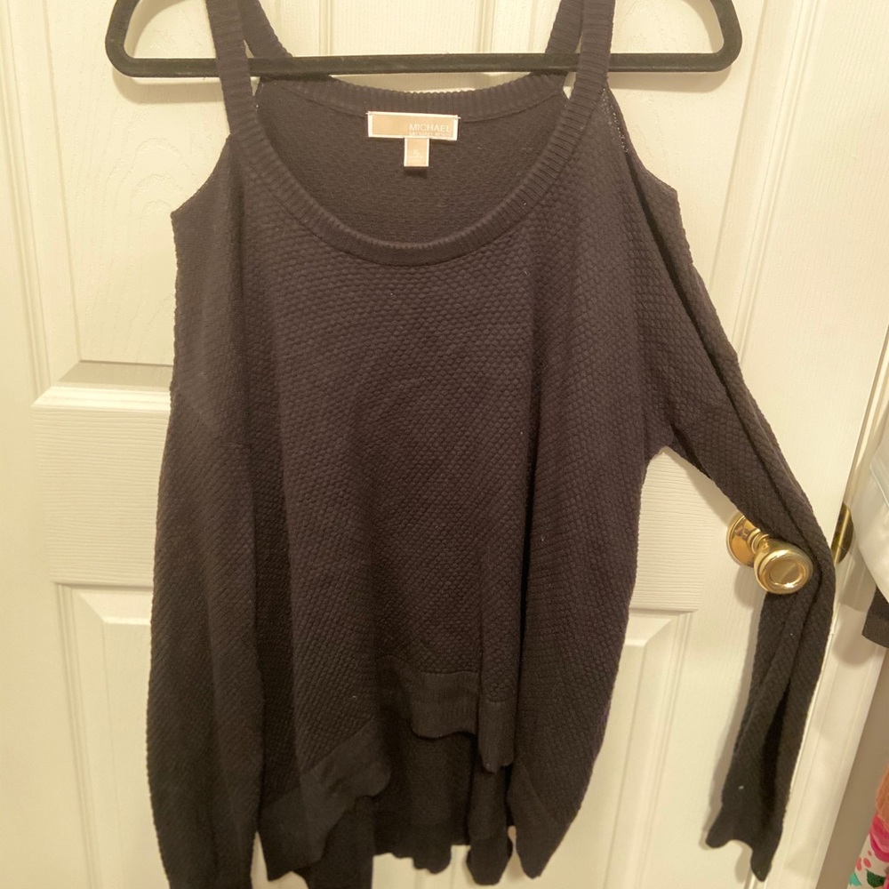Michael Kors Black Cold Shoulder Sweater